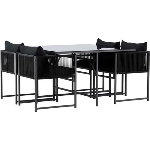 Venture Home Noir Salon De Jardin Table + Chaises - Image 2