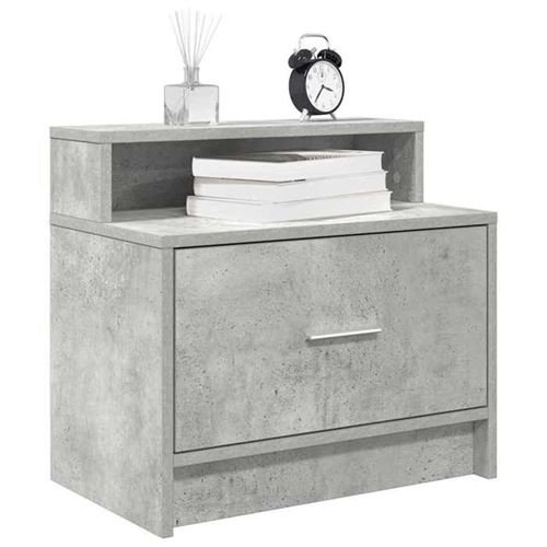 vidaXL Table de chevet avec tiroir gris béton 51x31x47 cm, table d'appoint, armoire de lit, table d'appoint pour la chambre, 858674
