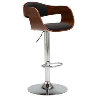 Chaise de bar vidaxl en bois non pliable interieur H. 87 cm gris - 1