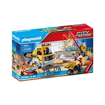 PLAYMOBIL 70742 - City Action Site de travaux avec camion et ouvriers -  Playmobil - Achat & prix