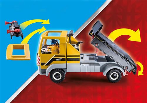 PLAYMOBIL 70742 - City Action Site de travaux avec camion et ouvriers -  Playmobil - Achat & prix