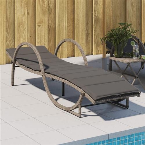 VidaXL - Chaise longue rotin synthétique, One Size, Gris