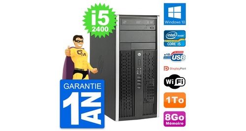 Pc tour hp compaq pro 6200 cmt intel i5-2400 ram 8go disque 1to windows 10 wifi