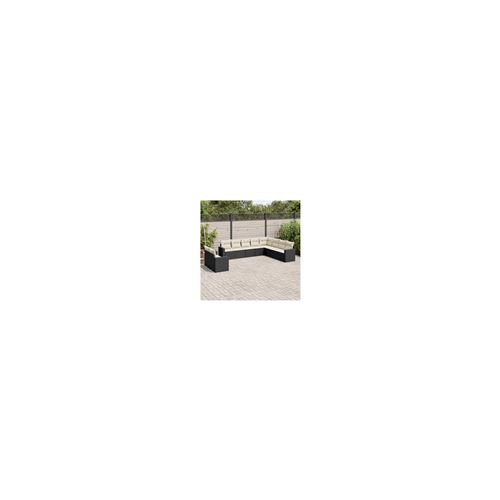 Salon de jardin modulable vidaxl 10 pieces noir resine tressee 62 x 62 x 69 cm 10 personnes
