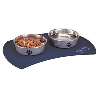 TRIXIE Set de table en silicone - 48 x 27 cm - Bleu - Pour chien - 1