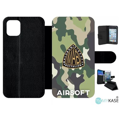 Etui My-Kase pour iPhone 11 - airsoft - Simili-cuir Noir