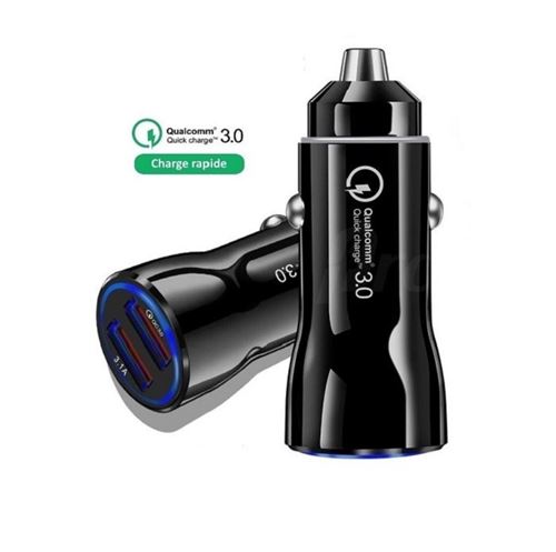 Chargeur Allume Cigare Voiture 2 Ports USB Charge Rapide 3.0