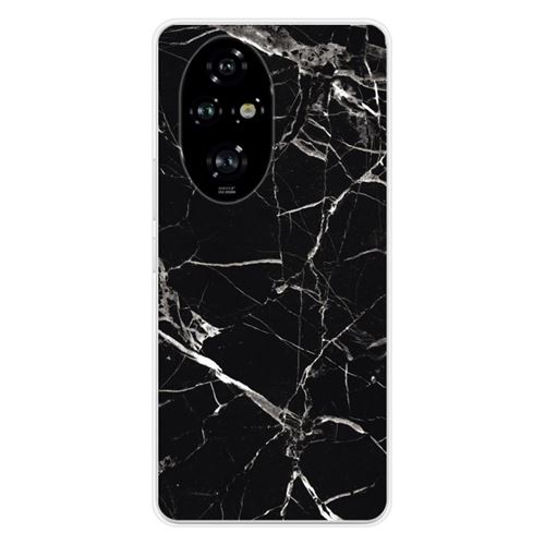 Coque en silicone imprimée compatible Huawei Honor 200 Pro 5G Marbre Noir