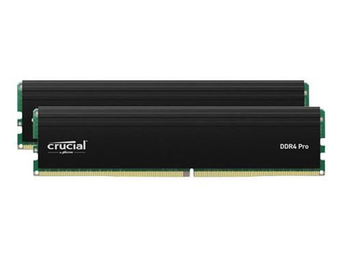 Crucial - Ddr4 - Kit - 32 Go: 2 X 16 Go - Dimm 288 Broches - 3200 Mt/S / Pc4-25600 - Cl22 - 1.2 V - Mémoire Sans Tampon