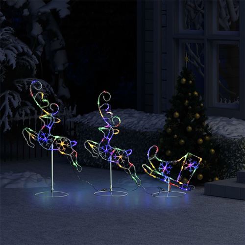 Décoration de Noël Rennes et traîneau 240 LED Acrylique - Sapin de