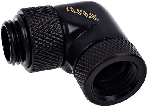Non Communiqué Noir Profond Alphacool Eiszapfen Connector Series - Adaptateur De Montage En Angle De Système De Refroidissement Liquide