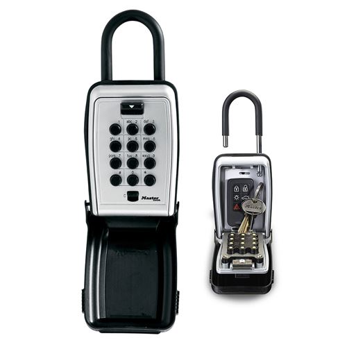 Non Communiqué Noir, Argent Et Gris Boîte À Clés Master Lock 5422Eurd À Code Anse Flexible 5 Clés Extérieur