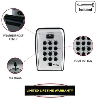 Master Lock Coffret portatif à boutons-poussoirs pour clés avec