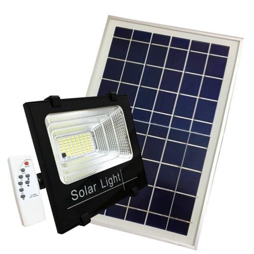 Projecteur Solaire LED 15W Dimmable avec Détecteur (Panneau Solaire + Télécommande Inclus) - Blanc Froid 6000K - 8000K - SILAMP