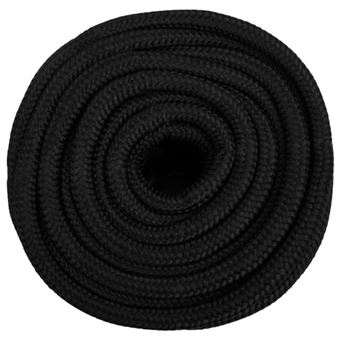 Corde Bateau Polypropylène – 4 Mm X 50 M, Noire, Résistance Rupture 105 Kg