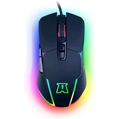 Akuma - Souris Gaming Otaku M03 7200Dpi Rétroéclairage Led Rgb - Capteur Optique De 1200 À 7200 Dpi - 7 Boutons - Programmable - Confortable Et Légère - Compatible Pc/Ps4/Ps5/Xbox - Noir