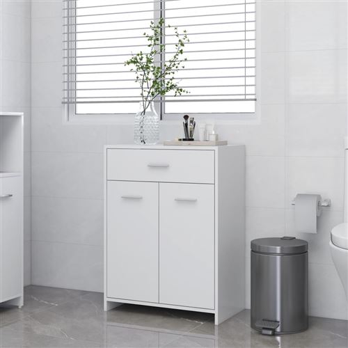 Armoire de salle de bain 60x33x80 cm Aggloméré Blanc