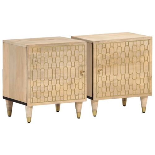 Vidaxl Tables De Chevet - Bois De Manguier - Image 3