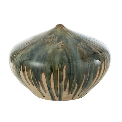 Non Communiqué Vert Vase En Céramique "Peinture" 36Cm