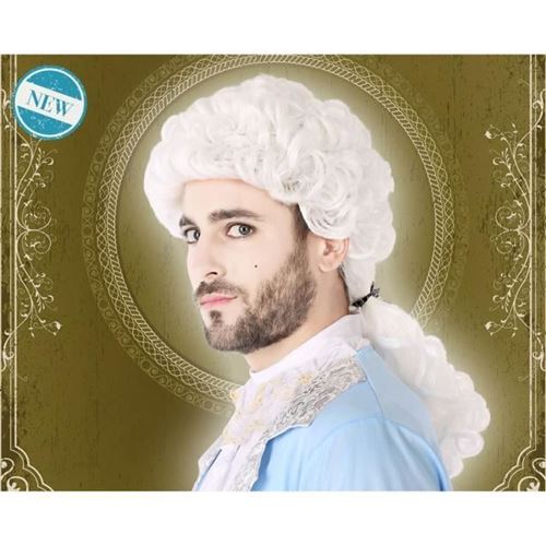 Atosa White Tirabuzons With Period Ponytail Wig Blanc