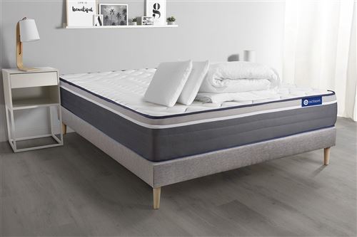 Non Communiqué Gris Pack Prêt À Dormir Matelas Actilatex Plus 180X200 Cm Latex + Mémoire De Forme + Sommier Kit + 2 Oreillers + Couette
