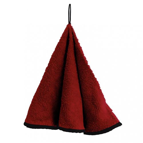 Torchon rond en coton EPONGE rouge, par Soleil d'ocre
