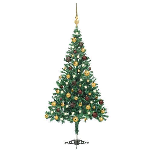 vidaXL Arbre de Noël artificiel avec LED et boules 120 cm 230 branches