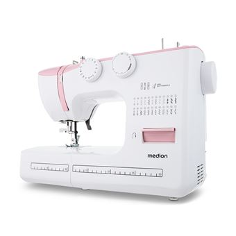 Machine à Coudre - MEDION MD10689 - 62W - 24 Points + Points Doubles - 700 tr/min - LED - Rose - 1
