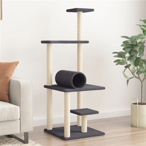 Meilleurs prix pour vidaXL Arbre à chat avec griffoirs en sisal gris foncé 136 cm