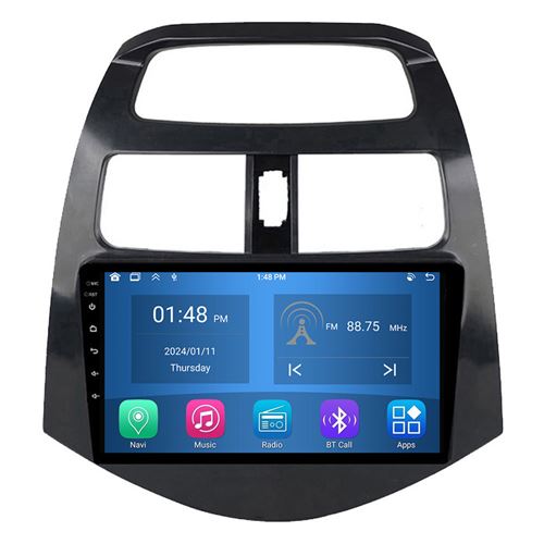 Autoradio RoverOne® Bluetooth CarPlay Android Auto Navigation 4Go RAM 64Go ROM pour Chevrolet Spark M300 2009-2016