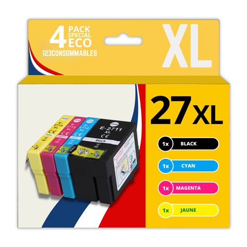 Non Communiqué 123Consommables - 27XL Cartouches D'encre Compatible Avec Epson 27 27 Xl Pour Epson Wf 3620 Wf 7720 Wf 3640 Wf 7715 Wf 7710 Wf 7620 Wf 7610 Wf 7210 Wf 7110