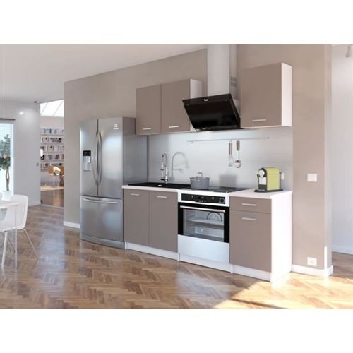 EXTRA - Cuisine complete L 180cm - Gris Argile Mat