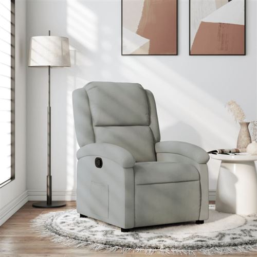 Non Communiqué Gris Fauteuil Inclinable Clair Velours