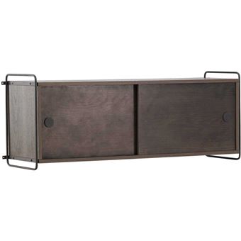 Etagère murale 2 portes 48 x 122 cm Paris Marron - 1