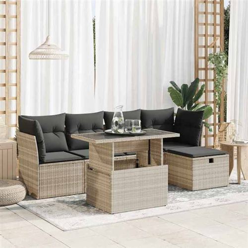 Non Communiqué Gris Ensembles Canapes. Fauteuils Et Tables De Jardin Vidaxl Resine Tressee 6 Pieces 5 Personnes
