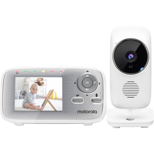 Motorola MBP481XL Moniteur video pour bebe, double voile, alarme de sommeil, alarme de chambre a coucher, vision nocturne
