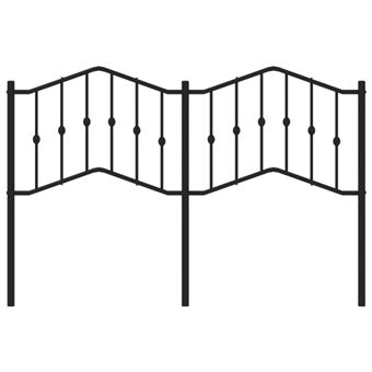 Tête De Lit Métal VidaXL Noir - 140 Cm De Large - Design élégant Et Soutien Du Dos - Pour Lit Standard 140 Cm