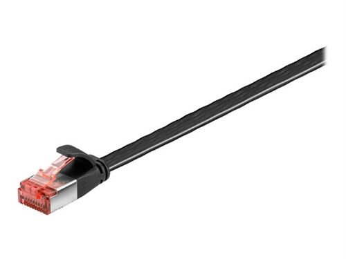 goobay - Cordon de raccordement - RJ-45 (M) pour RJ-45 (M) - 15 m - U/FTP, PiMF - CAT 6 - bloqué, plat - noir