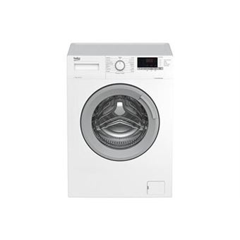 Beko WTE7712BS1W - Machine à laver - largeur : 60 cm - profondeur : 55 cm - hauteur : 84 cm - chargement frontal - 50 litres - 7 kg - 1400 tours/min - blanc avec porte argentée