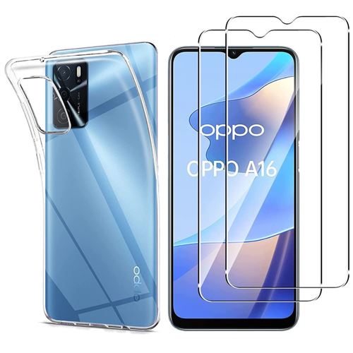 Coque Silicone Transparent pour OPPO A16 et 2 Verres Trempé Film Vitre Protection Ecran Phonillico®