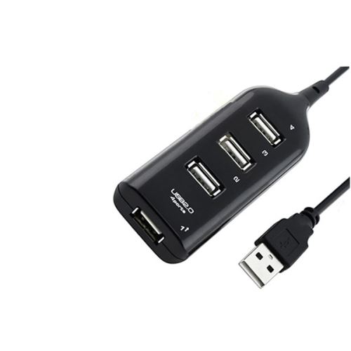 USB 2.0 Noir Salut-Speed ​​4 ports Adaptateur diviseur Hub pour ordinateur PC Pealer02