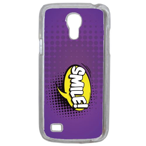 Coque Smile Fond Mauve Compatible Samsung Galaxy S4 Mini Transparent