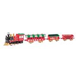 TOYANDONA Train de Noël Électrique avec Rails de Guidage et Lumières Circuit de Train Décoratif pour Fêtes Jouet Sonore pour Sapin de Noël