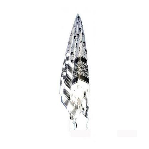Keffieh Shemagh Foulard - Motif Skeleton - Blanc et Noir - Image 3