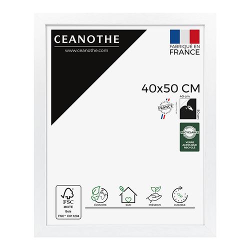 Cadre photo Karma blanc 40x50 cm, bois reconstitué - marque française