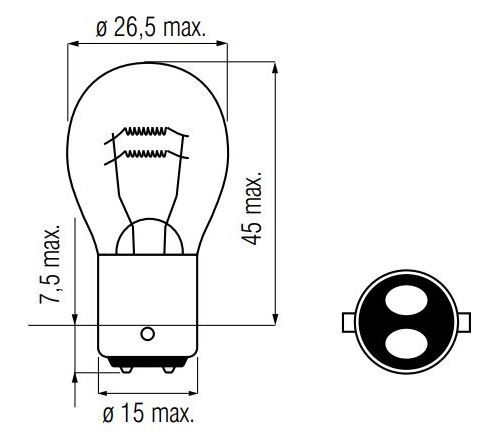 Lampe 6V-21 / 5W Bay15D - Ampoule