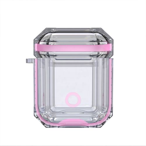 Coque en TPU bicolore avec chargement de sangle rose pour Apple AirPods (2019)/(2016)