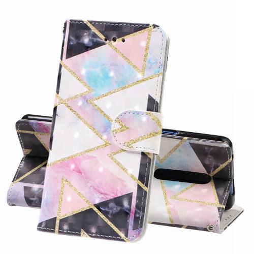 Etui en PU Peau d'impression 3D motif géométrique pour votre OnePlus 7 Pro