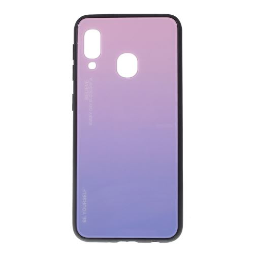 Coque en TPU verre hybride dégradé rose/violet pour votre Samsung Galaxy A20e