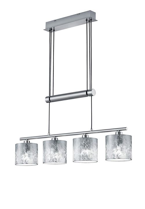 Leuchten, Nickel Tissu, Silberfarbig, 13.5 x 77 x 150 cm, E14